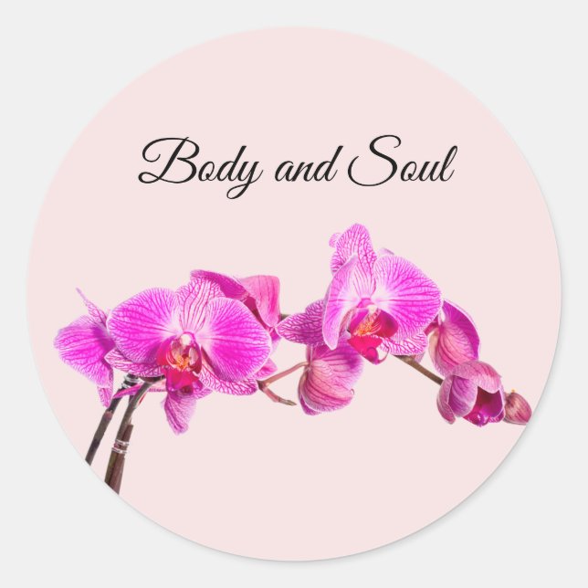 Body and Soul floral Spa business Classic Round Sticker (Front)