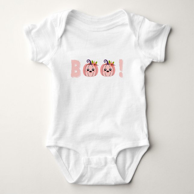 Body Baby Halloween - "BOO Kawaii" Rose Pastel Baby Bodysuit (Front)