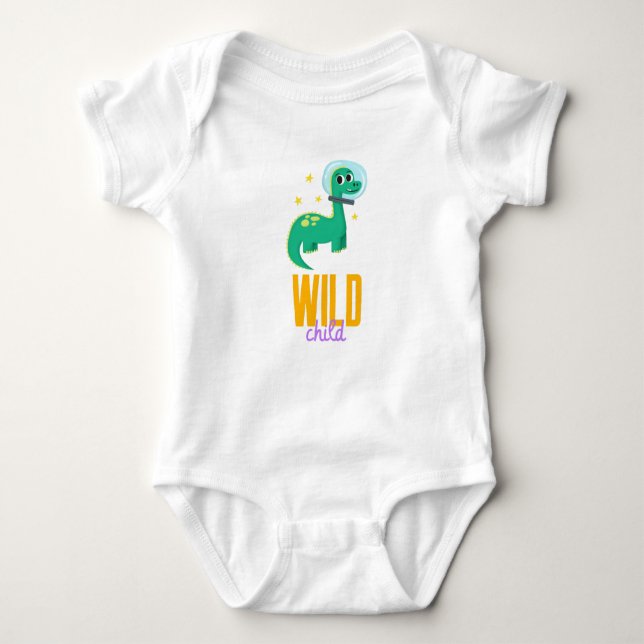 Body Baby "Wild Child" with Dinosaur Topic Explore Baby Bodysuit (Front)