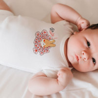 Body bébé So Cute lapin mignon et fleurs roses