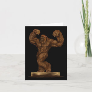 Body Builder Bigfoot Pose On A Stage - Gym Helper  Card