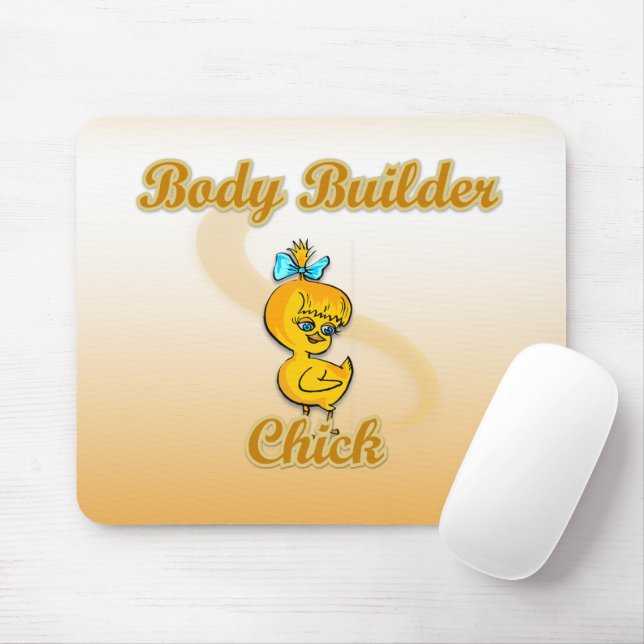 Body Builder Chick Mouse Pad (With Mouse)