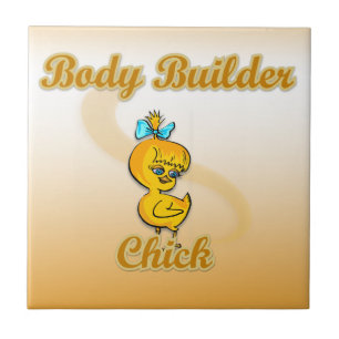 Body Builder Chick Tile