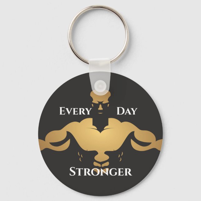 Body Building Fitness Sport Motivational Men Gym  Key Ring (Front)