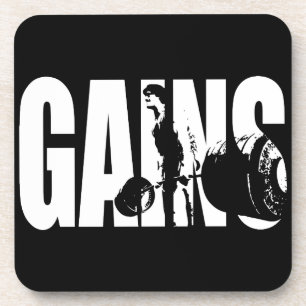 "Body building" - GAINS Coaster