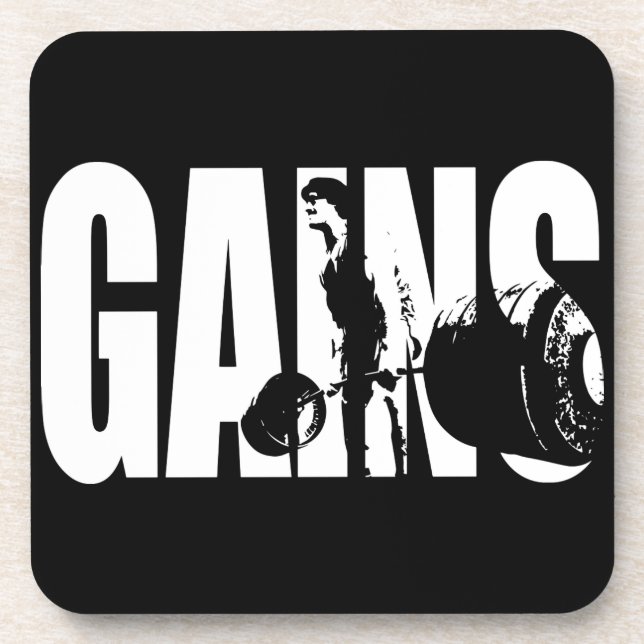 "Body building" - GAINS Coaster (Front)