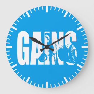 "Body building" - GAINS Large Clock