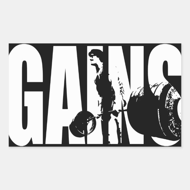 "Body building" - GAINS Rectangular Sticker (Front)