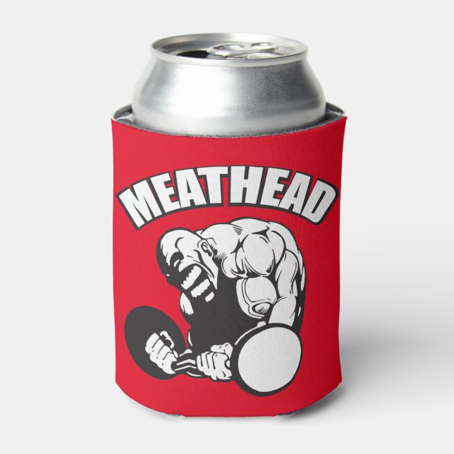 "Body building" Humour - MEATHEAD Can Cooler (Can Front)