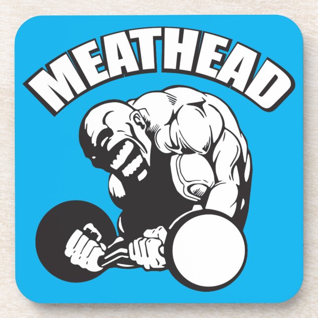 "Body building" Humour - MEATHEAD Coaster (Front)