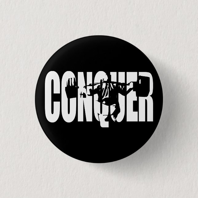 Body Building Motivation - CONQUER 3 Cm Round Badge (Front)