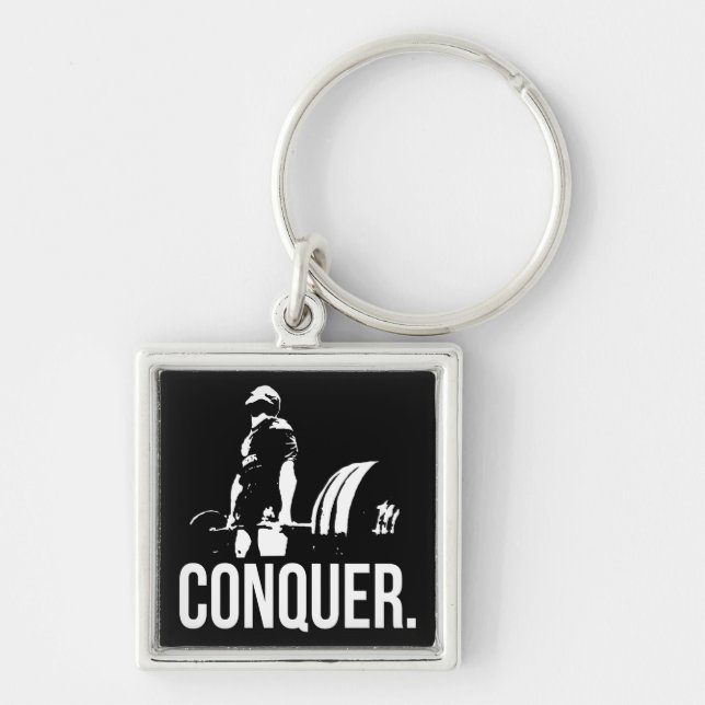 "Body building" Motivation - Conquer Key Ring (Front)