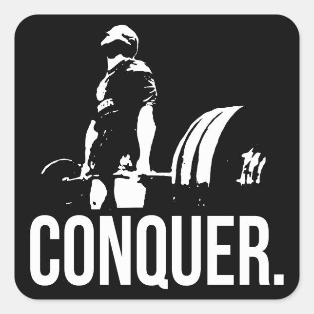 "Body building" Motivation - Conquer Square Sticker (Front)