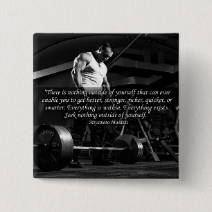 "Body building" Motivational 15 Cm Square Badge