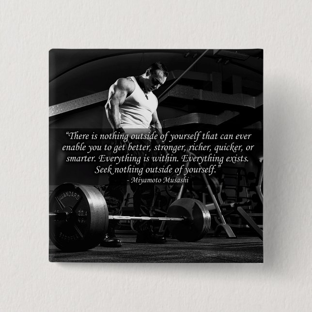 "Body building" Motivational 15 Cm Square Badge (Front)