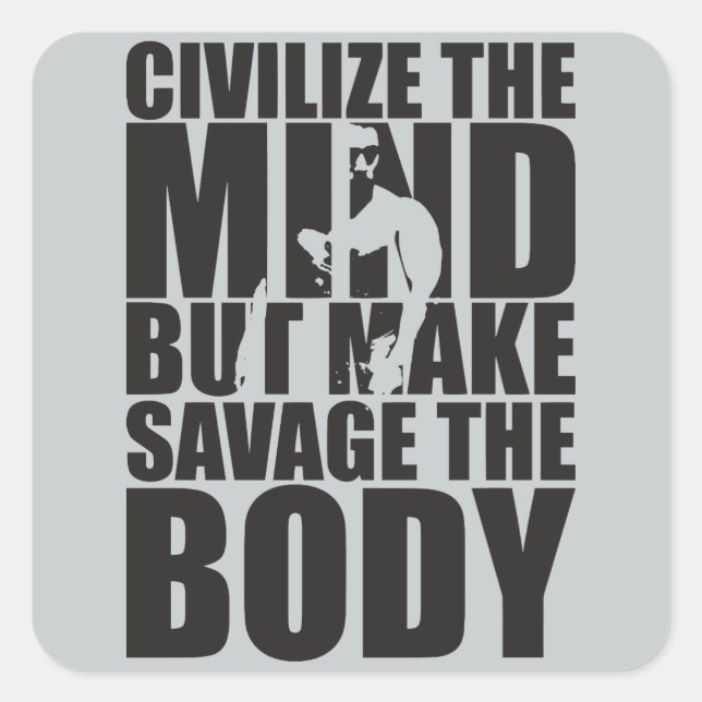 "Body building" Motivational Square Sticker (Front)