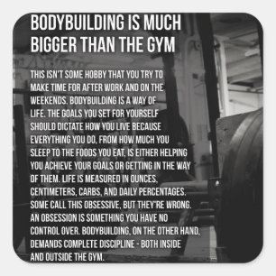 "Body building" Motivational Square Sticker