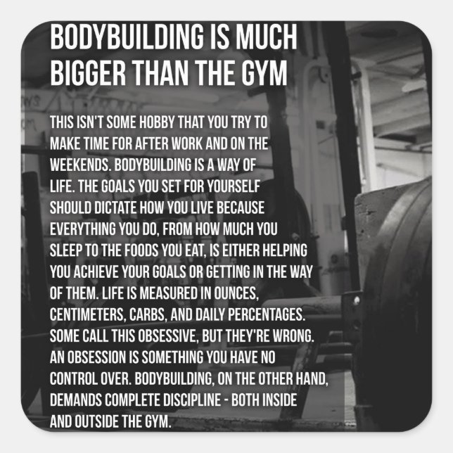 "Body building" Motivational Square Sticker (Front)