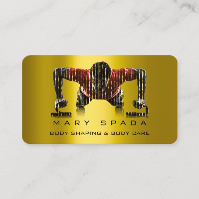 Body Building Shaping Fitness Sclupting Gold Couch Business Card (Front)