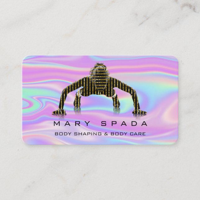 Body Building Shaping Fitness Sclupting Holograph Business Card (Front)