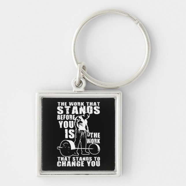 "Body building" Workout Motivational Key Ring (Front)