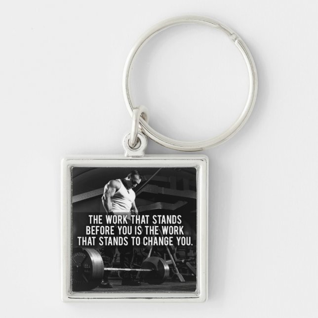 "Body building" Workout Motivational Key Ring (Front)