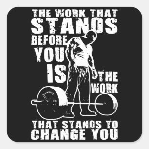 "Body building" Workout Motivational Square Sticker