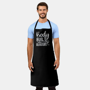 Body Built By Burgers BBQ Large Black Apron