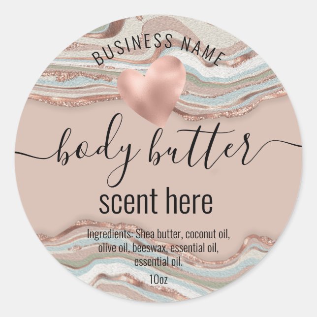 body butter agate stone modern product label (Front)