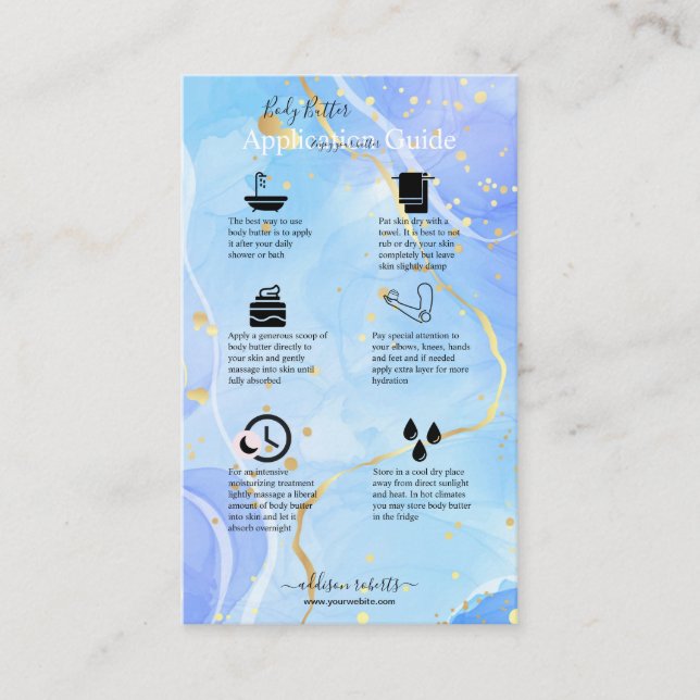 Body Butter Application Guide Elegant   Business Card (Front)