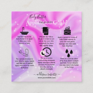 Body Butter Application Guide Modern Glam Square Business Card