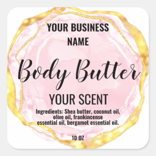 body butter  blush pink  square sticker