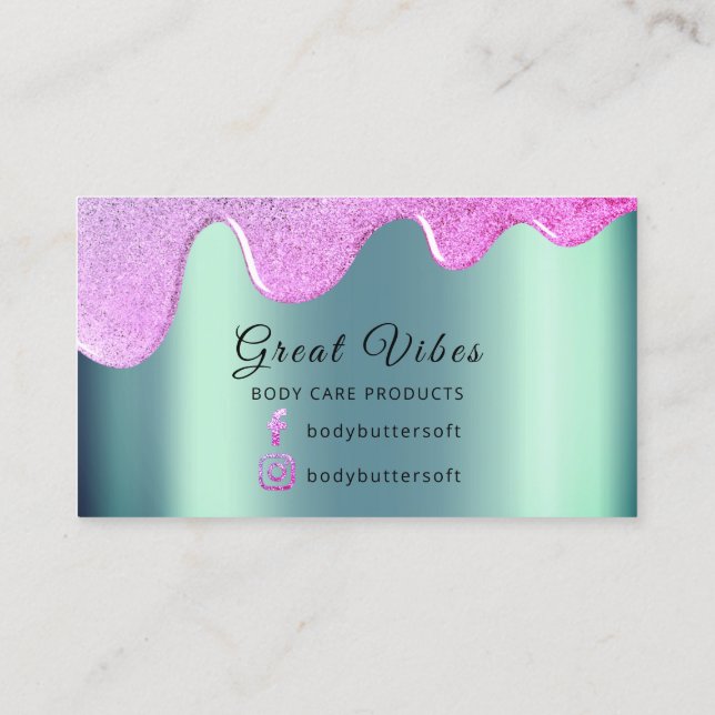 Body Butter Drips Product Packaging Social Media Business Card (Back)