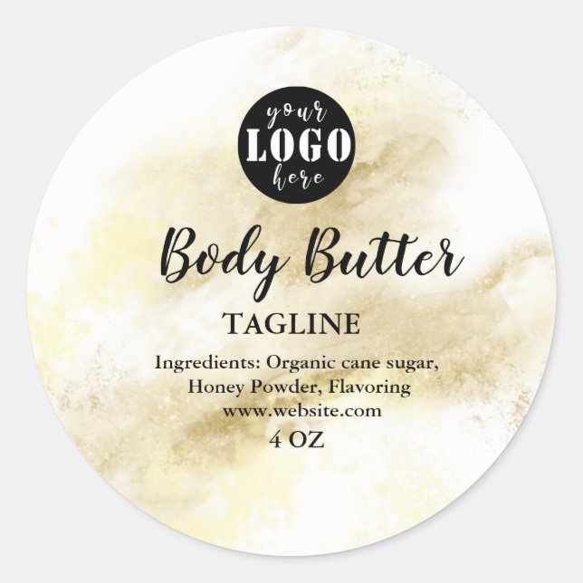 body butter gold blush classic round sticker (Front)