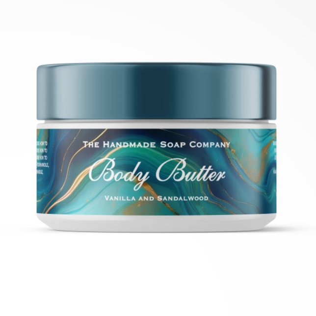 Body Butter Jar Label - Teal Blue & Gold Marble (Creator Uploaded)