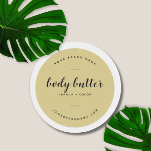 Body butter modern gold product  classic round sticker