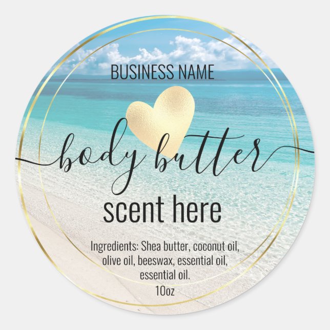 body butter summer modern product label beach (Front)