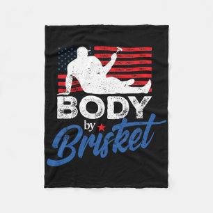 Body By Brisket Bbq Funny Bod Fleece Blanket