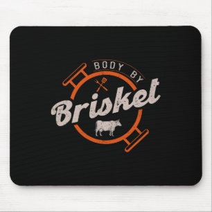 Body By Brisket - Pitmaster Bbq Lover Smoker - Gri Mouse Pad
