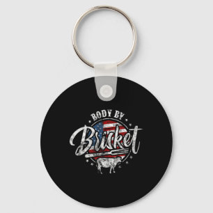 Body By Brisket Usa Flag Patriotic Byrbeque 4th Of Key Ring
