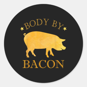 Body By Bycon Bbq Grilling Ham Loving Men's Funny Classic Round Sticker