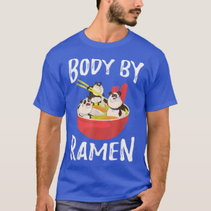 Body By Ramen Japanese Noodles Kawaii Anime Panda  T-Shirt