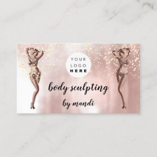 Body Care Fashion Logo QR Code Bikini Rose Business Card