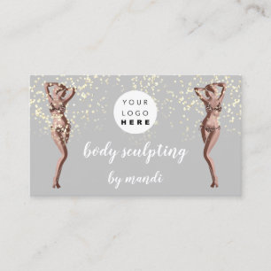 Body Care Fashion Logo Rose QRCode Bikini Spark Business Card