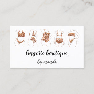 Body Care Logo QR Code Bikini Underwear Rose Business Card