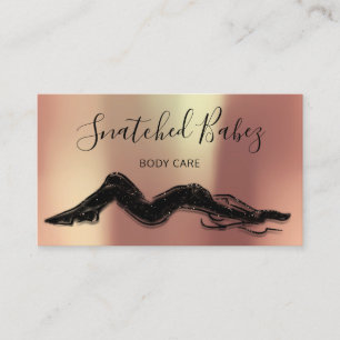 Body Care Sculpting QRCODE Black Rose Copper Business Card