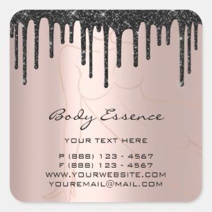 Body Care Shaping Soap Balm Cosmetic Drips Rose Square Sticker