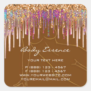 Body Care Shaping Soap Balm Cosmetic Glitter Drips Square Sticker