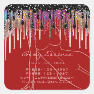 Body Care Shaping Soap Balm Cosmetic Shop Unique Square Sticker