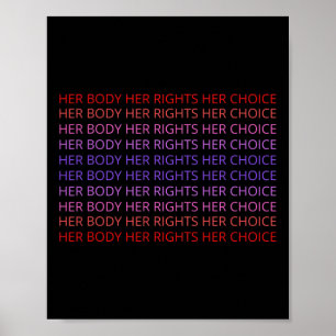 Body Her Right Her Choice Feminist Womens Feminism Poster